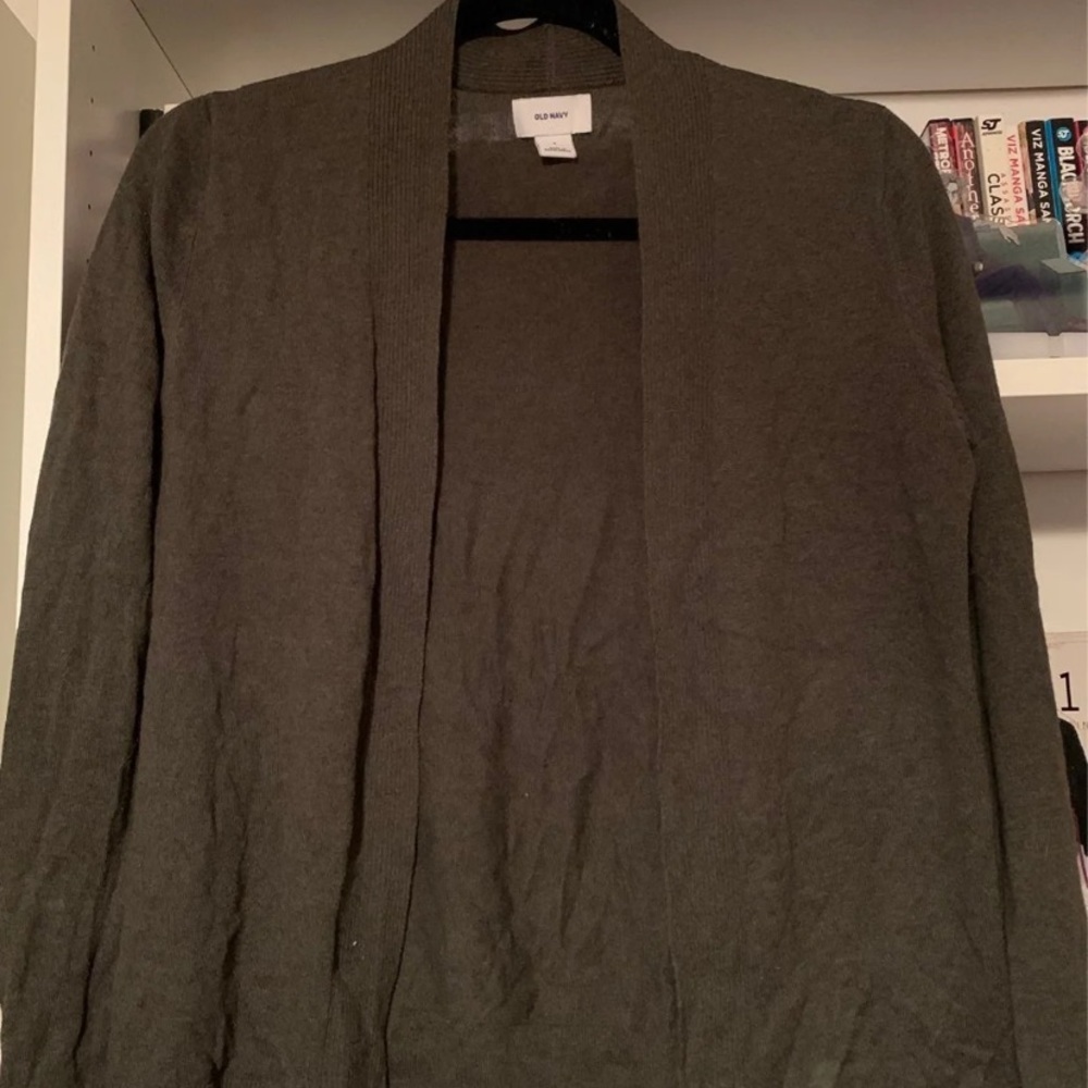 grey light weight open cardigan